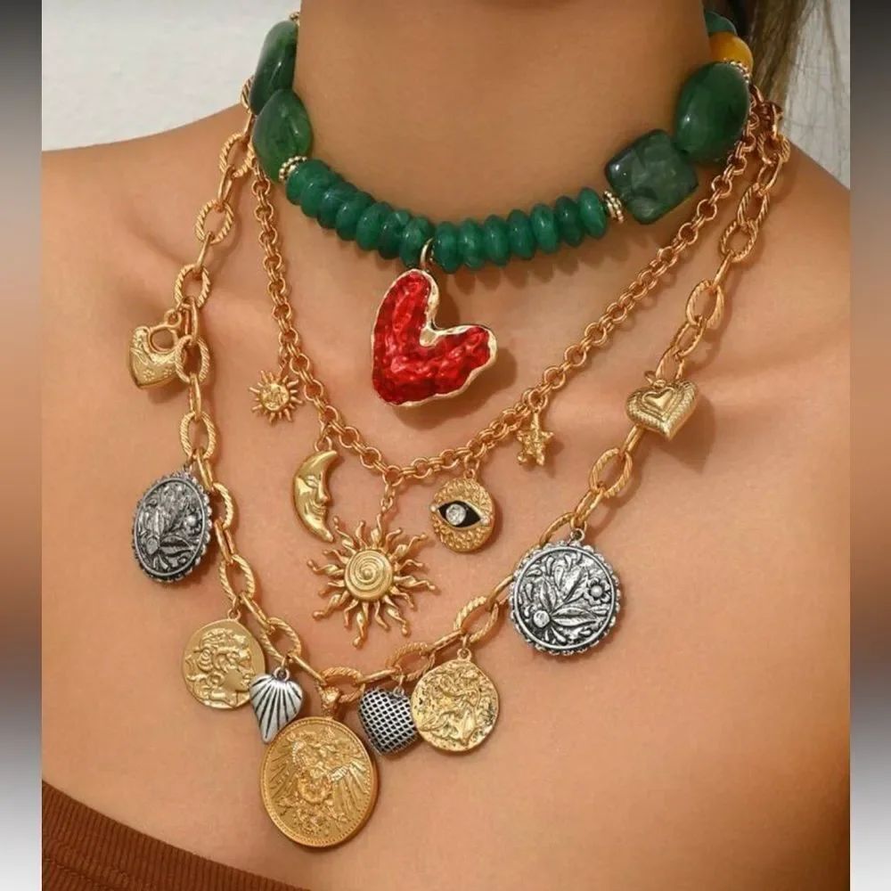 Boho Necklace Set Q889 - Picture 2 of 8